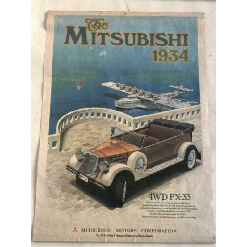 1934 Mitsubishi px33 4wd vintage militaria poster