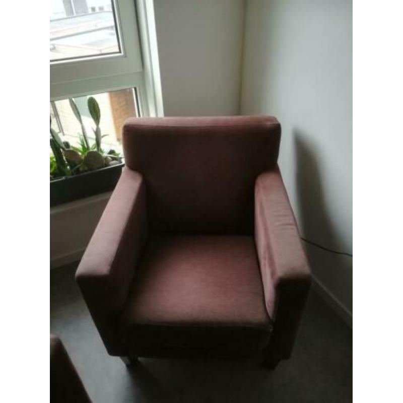 Fauteuils: set van 2, bruin, stof