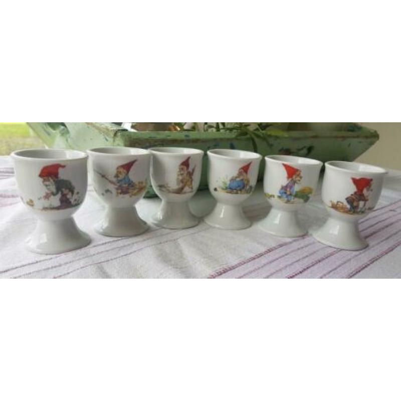 Eierdopjes Royal Schwabap porcelain original en schaaltjes