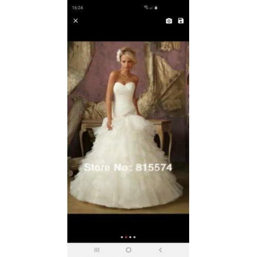 Mooie witte mermaid trouwjurk maat M/L