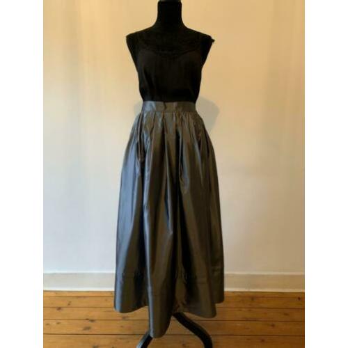 Grijze vintage metallic high waist rok SALE