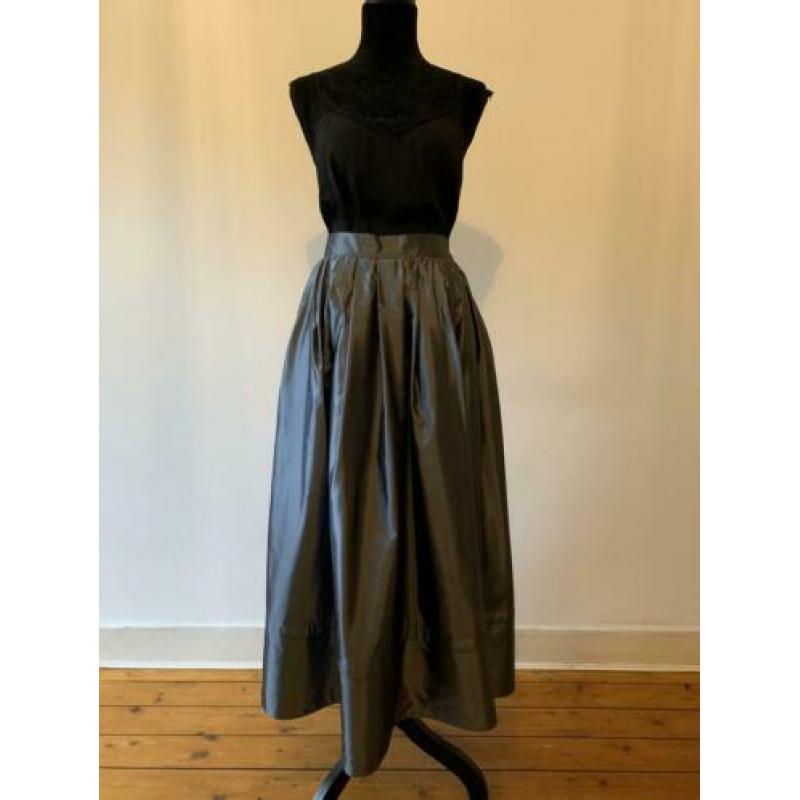 Grijze vintage metallic high waist rok SALE