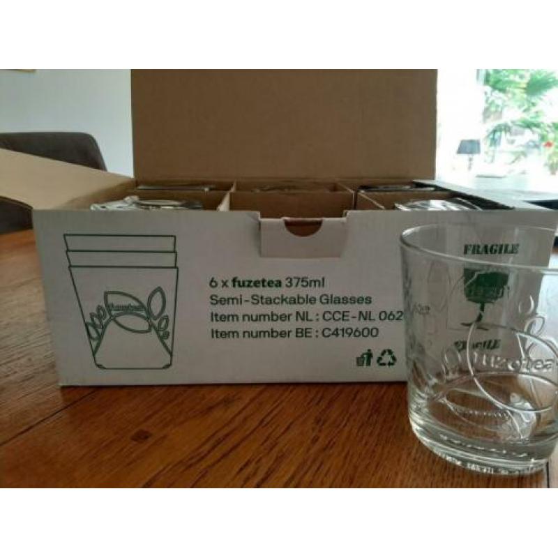 Fuze tea glas 375 ml 6 stuks nieuw in doos