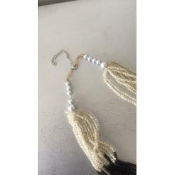 Vintage ketting 10 strengen kraaltjes