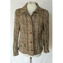 Gaaf bruin jaren '70 jasje.Mt S.50% wol.15% angora.Glaser