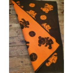 bruine oranje vintage retro kleed deken kinderkleed