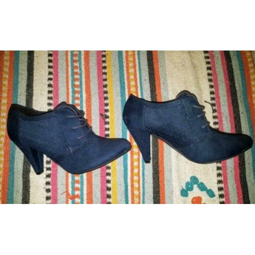 Blue suede shoes marine blauwe pumps maat 36