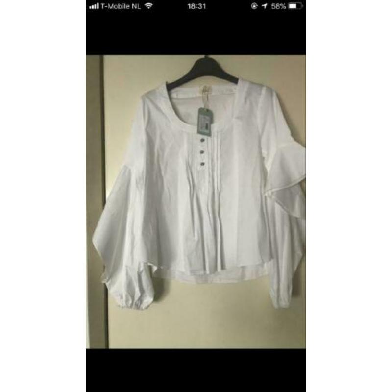 Nud witte blouse maat m l