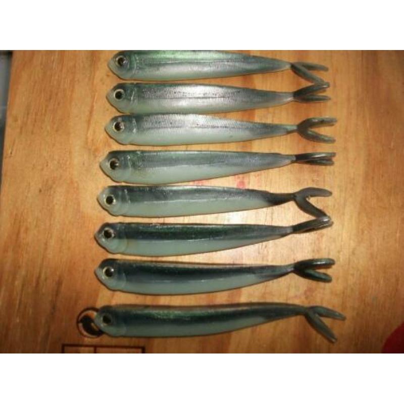8 stuks kunstaas shads / roofvis shads / dropshot shads