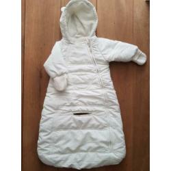 Slaapzak/skipak wit,mt 62/68 voor kinderwagen of maxi cosi