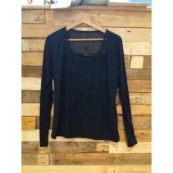 Expresso shirt met lange mouwen. Mt M donkerblauw