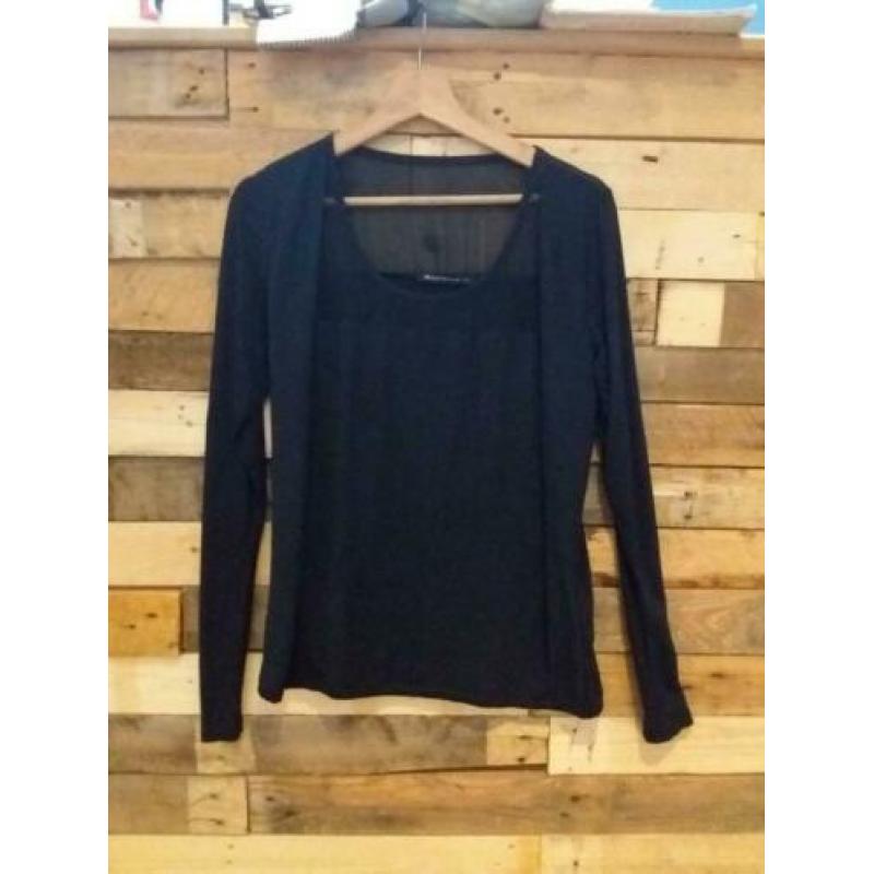 Expresso shirt met lange mouwen. Mt M donkerblauw