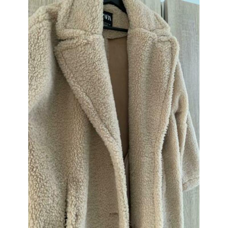 Prachtige bijna nieuwe Zara teddy jas coat winterjas m 38