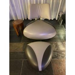 Pallone pa poef senso leer stoel fauteuil voetenbank leolux