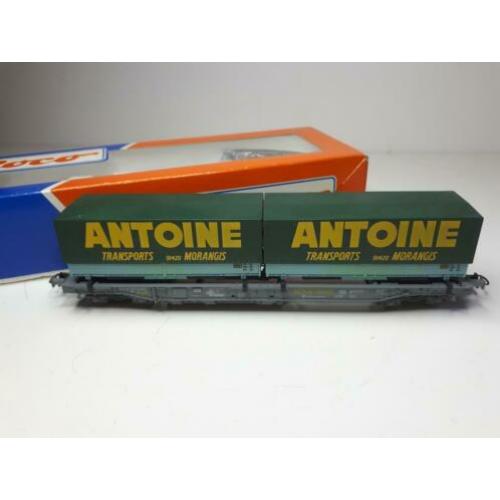 Roco Hupac draagwagon SNCF Novatrans met huifbakken Antoine
