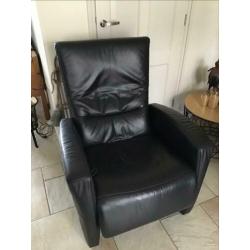 Lederen relax fauteuil, handbediening