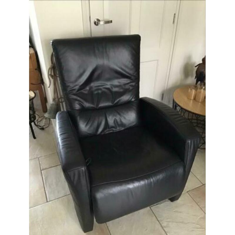 Lederen relax fauteuil, handbediening