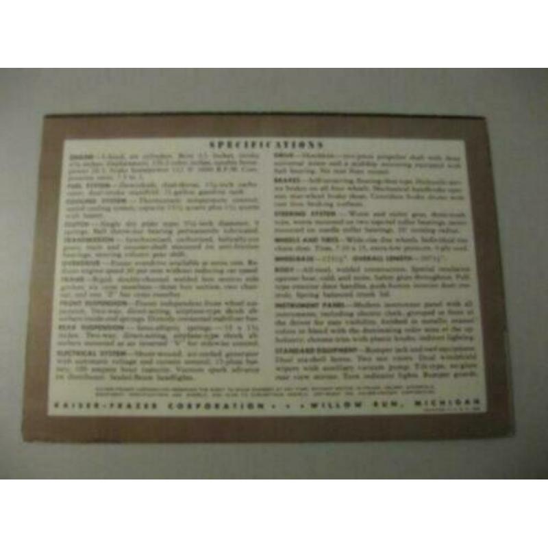 1949 Frazer Brochure USA