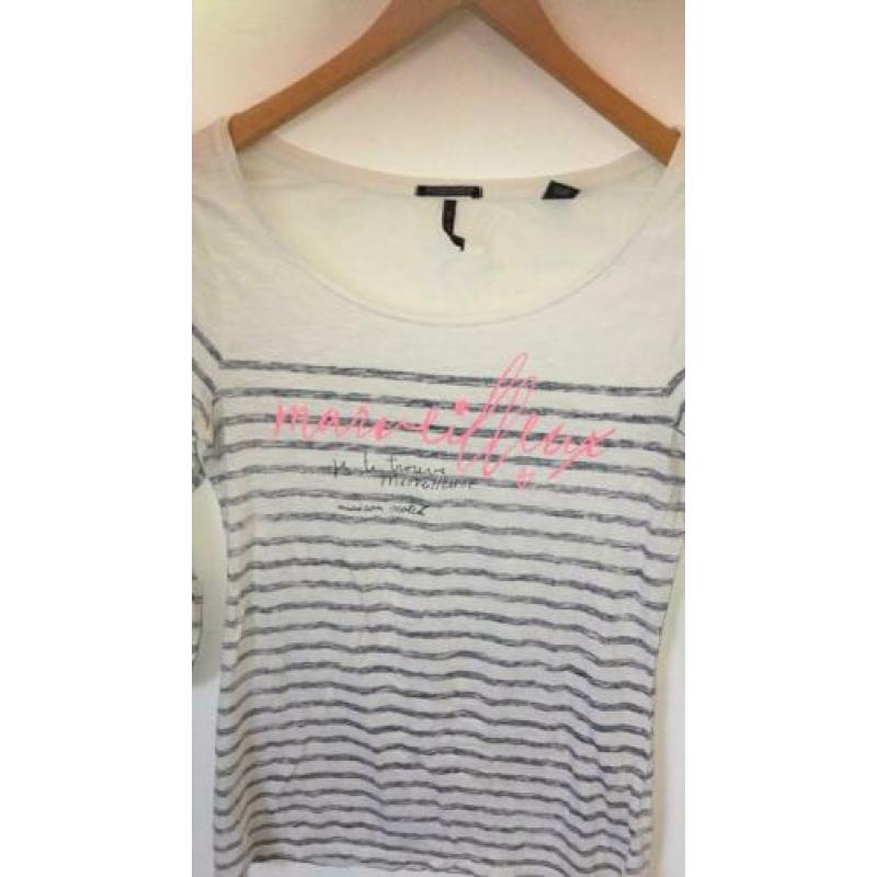 Maison scotch top shirt blauw wit maat 2 netjes