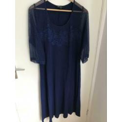 Prachtige nieuwe navy blauwe Ulla Popken jurk maat 42/44