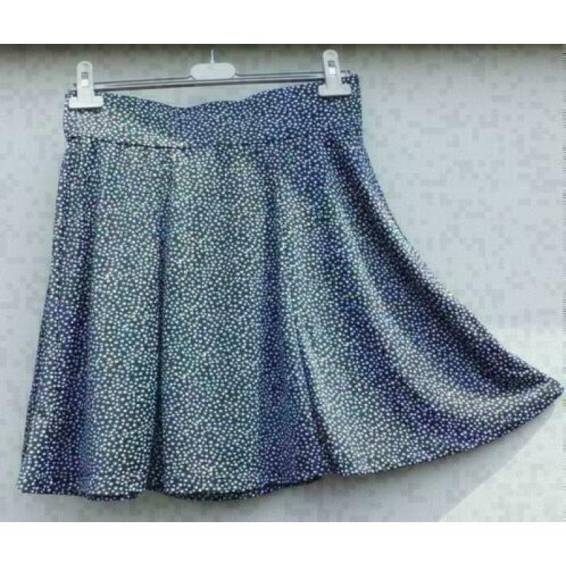 CAMAÏEU donkerblauw/wit bewerkte stretch rok mt 40