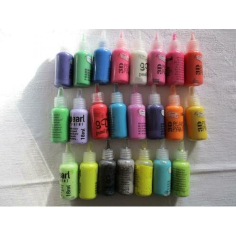 Mixed Media 3D pearlpaints diverse kleuren 23 stuks