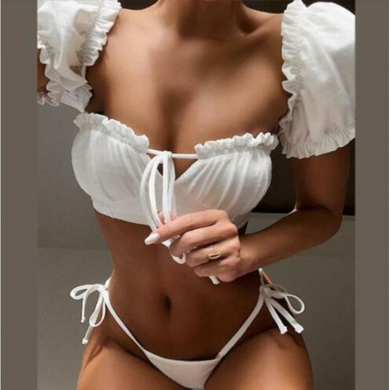 vintage witte bikini! zommer & lente 2020 sexy