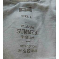 We vintage summer beige t-shirt maat L