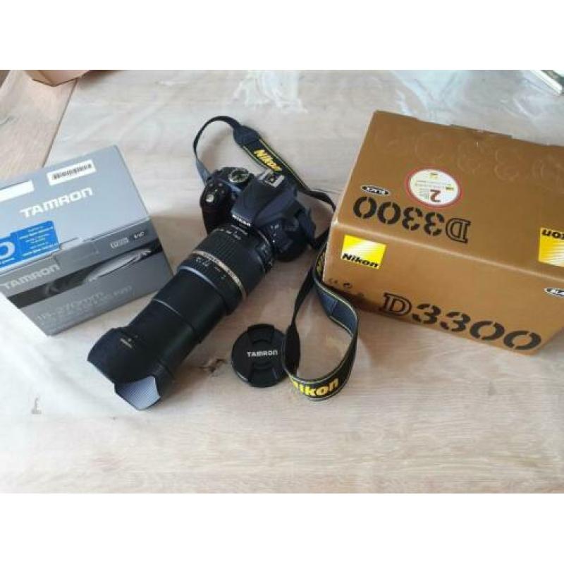 Nikon D3300 + Tamron lens 18-270 mm, weinig gebruikt!