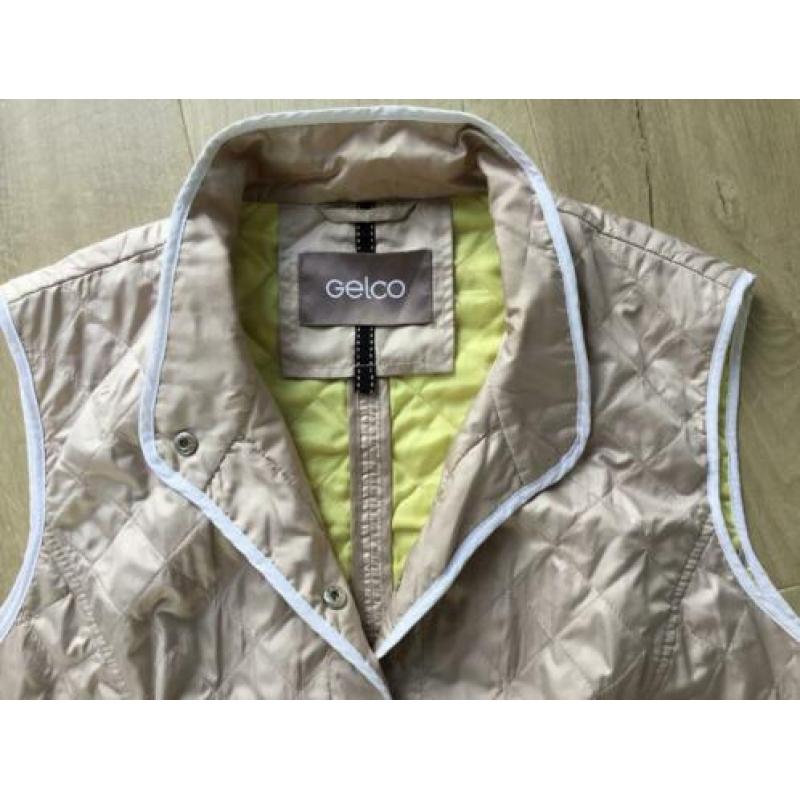 Bodywarmer( lente/zomer) van GELCO,mt 46,beige/geel,ZGAN