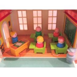 Fisher Price vintage schooltje en bus.Nog netjes