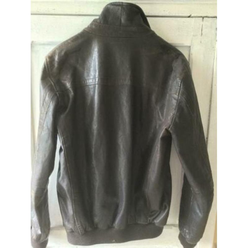Pilotenvest, top vest, CHEVIGNON,bruin leder