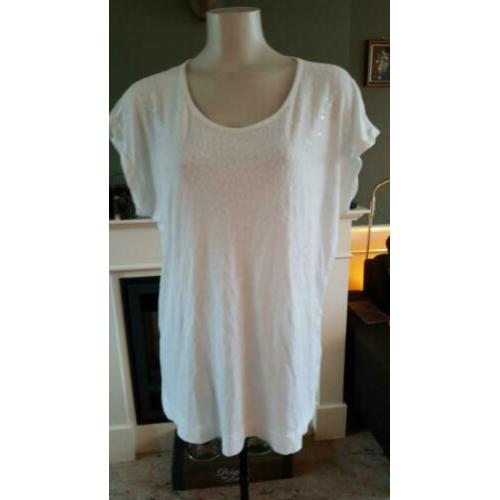 ZGAN witte By Second Female shirt S 36, top, wit, pailletten