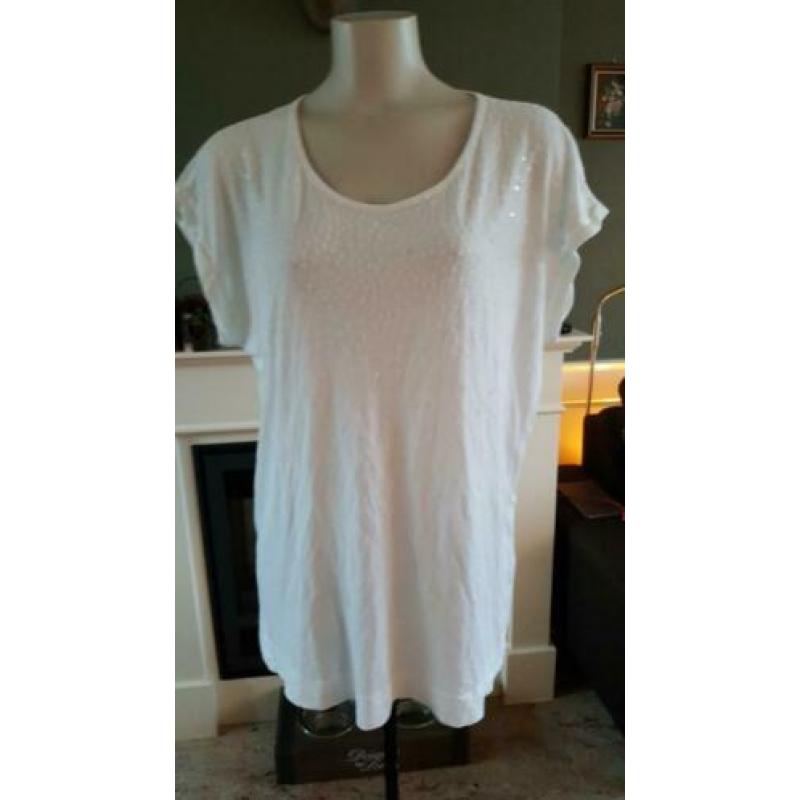 ZGAN witte By Second Female shirt S 36, top, wit, pailletten