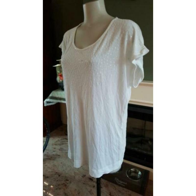 ZGAN witte By Second Female shirt S 36, top, wit, pailletten