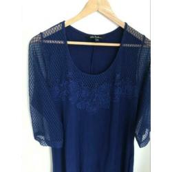 Prachtige nieuwe navy blauwe Ulla Popken jurk maat 42/44