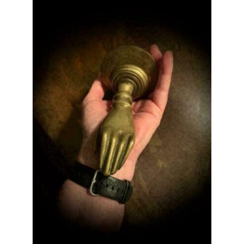 Hand Deurklopper antiek Curiosa brocante koper deur klopper