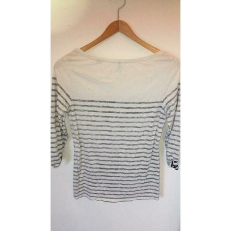 Maison scotch top shirt blauw wit maat 2 netjes