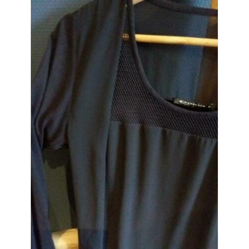Expresso shirt met lange mouwen. Mt M donkerblauw