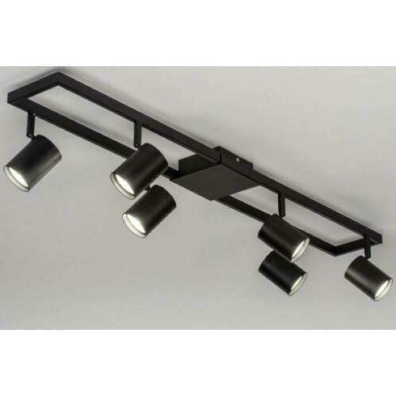 plafondlamp 6 lichts spots zwart 94 cm a 98cm of wit rvs