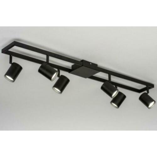 plafondlamp 6 lichts spots zwart 94 cm a 98cm of wit rvs