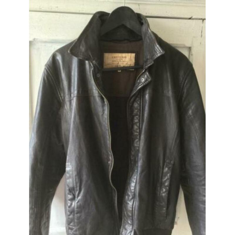 Pilotenvest, top vest, CHEVIGNON,bruin leder