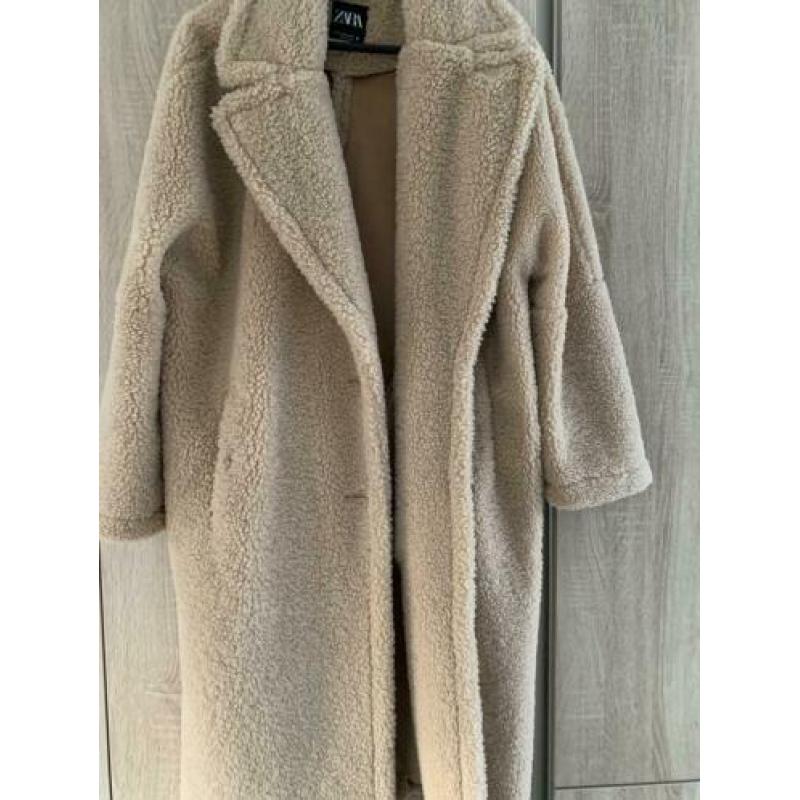 Prachtige bijna nieuwe Zara teddy jas coat winterjas m 38