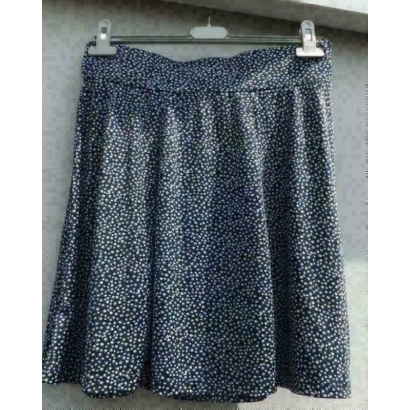 CAMAÏEU donkerblauw/wit bewerkte stretch rok mt 40
