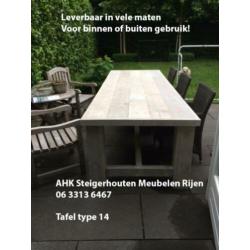 Super tafel+banken van gebruikt steigerhout gratis bezorgen!