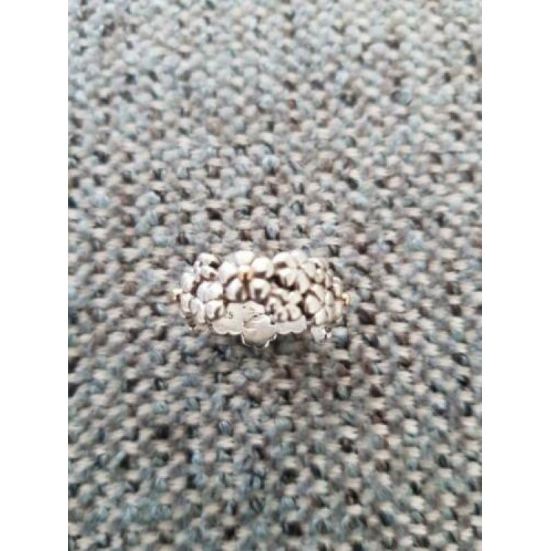 Originele Pandora ring, zilver met goud, maat 53/54-17/17,25