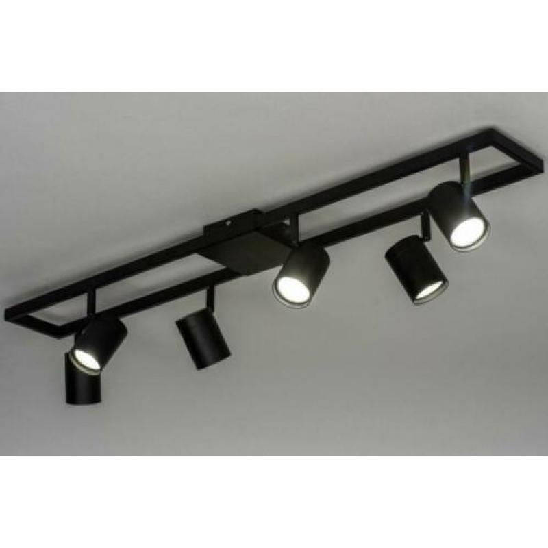 plafondlamp 6 lichts spots zwart 94 cm a 98cm of wit rvs