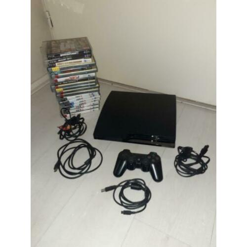 Playstation 3 Slim 320 GB In Zeer Goede Staat! Met 19 Games