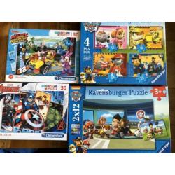 16 puzzels - paw patrol Avengers blaze Mickey top wing etc..