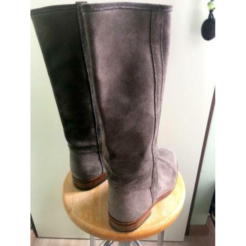 taupe leren laarzen 39 grijs suede zgan zomer hoog cowboy